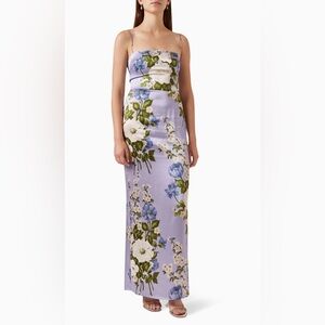 Reformation Frankie Silk Dress - Purple Floral NWOT